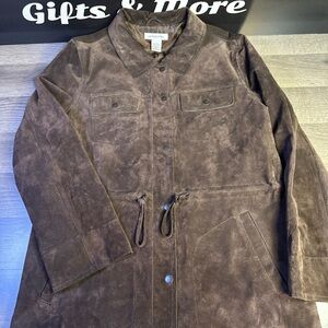 Liz Claiborne Dark Brown Suede Jacket large